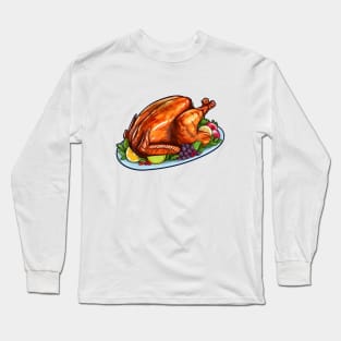 Roasted Turkey Thanksgiving Dinner Long Sleeve T-Shirt